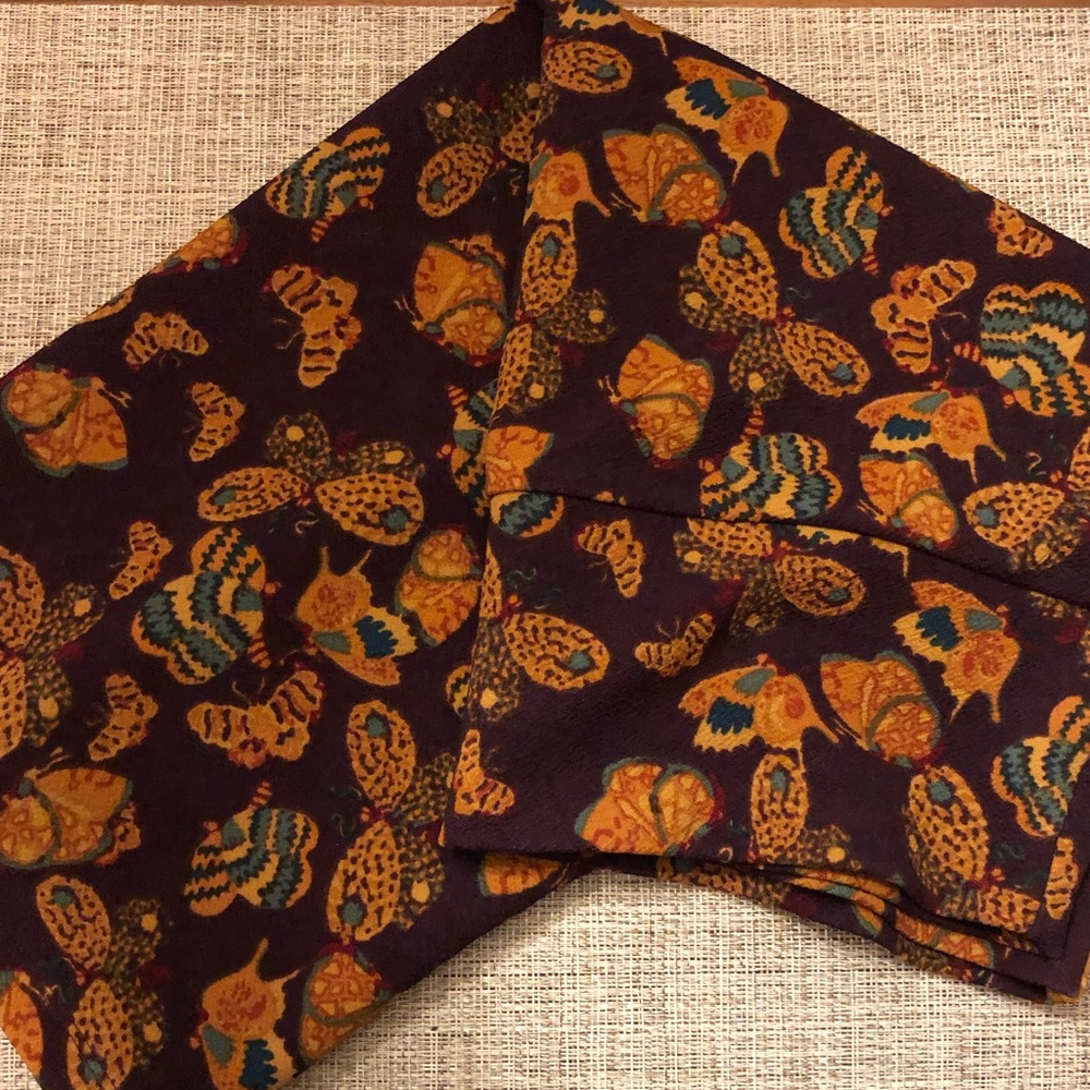 LuLaRoe Cassie Skirt L Purple Butterfly